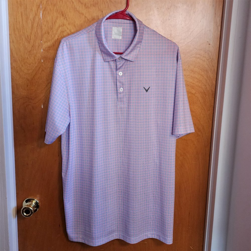 Men’s Callaway Opti-Dry Short Sleeve Plaid Polo Shirt